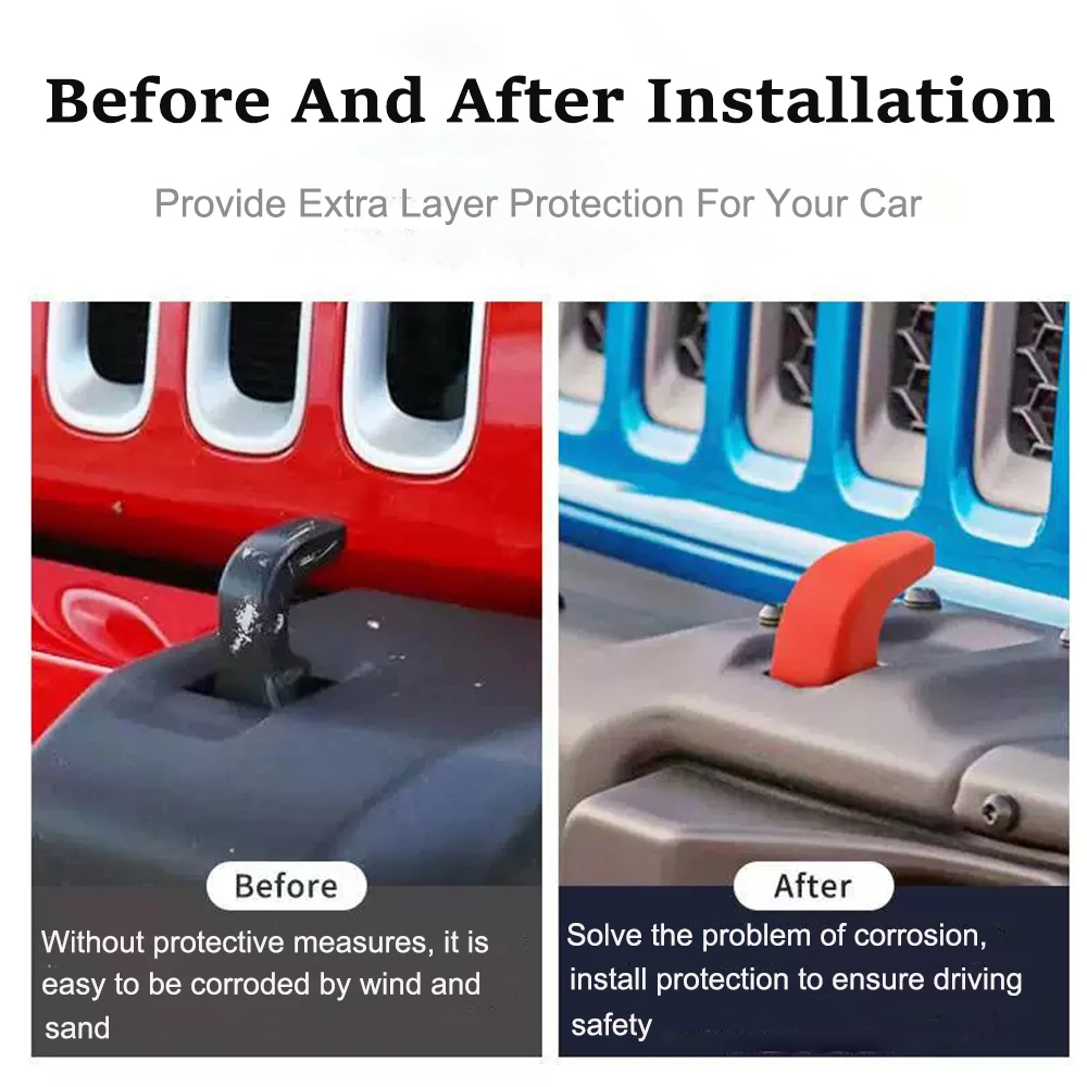 Car Front Bumper Tow Trailer Towing Bars Hook Protective Cover for Jeep Wrangler JK JL Gladiator JT 2007 Up Exterior Accessories