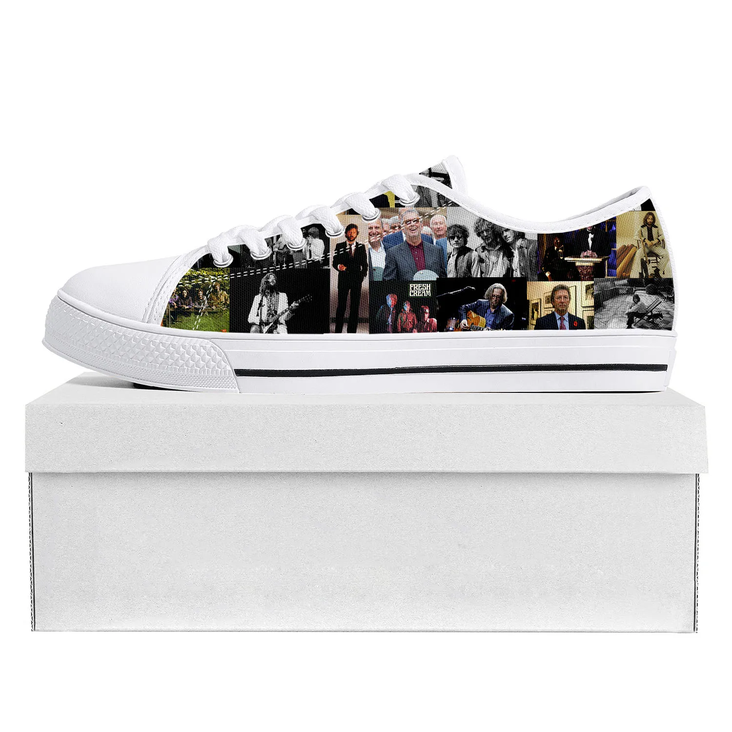 Eric Clapton rock musician guitar Low Top High Quality Sneakers Mens Womens Teenager Canvas Sneaker Couple Shoes Custom Shoe