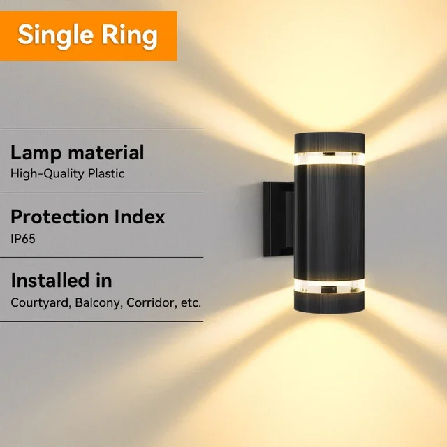 CHENBEN E27 Outdoor Wall Light Black 6