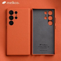 Melkco-Capa de couro genuíno premium para Samsung Galaxy S24 Ultra, S24 Plus, 5G, moda luxuosa, capa de telefone