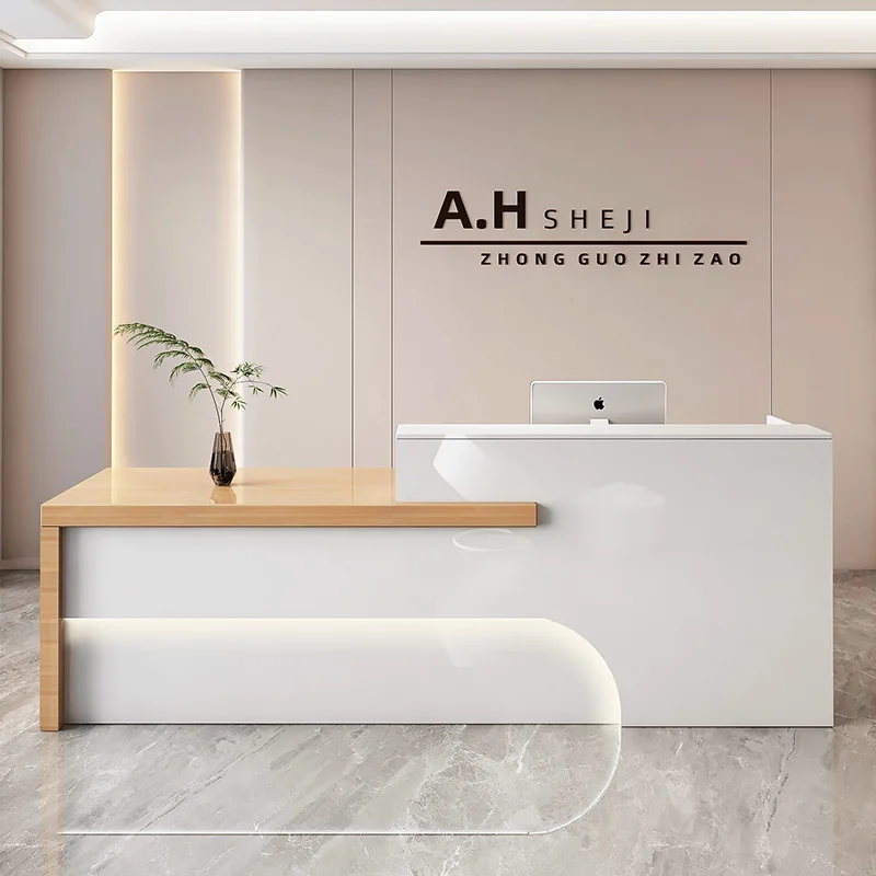 Modern Storage Reception Counter Premium Exquisite Classic Unique Reception Desk Simple Design Theke Empfang Office Furniture