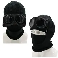 New Unisex Men Women Knitted Hat with Goggles Windproof Winter Warmer Ski Beanies Soft Warm Anti-slip Ear - Image 6