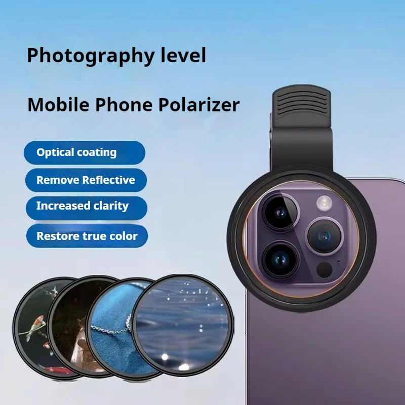 Walkingway 52MM CPL Filter Circular Polarizing Filters for Smartphone Camera Lens Filter With Phone Clip Accessories Filter
