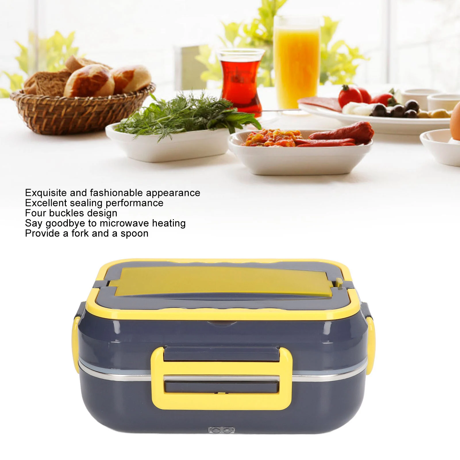 

1.5L 40W Electric Lunch Box Food Warmer Portable Food Heater For Car Or Home,Leak Proof Lunch Heating Microwave For Truckers