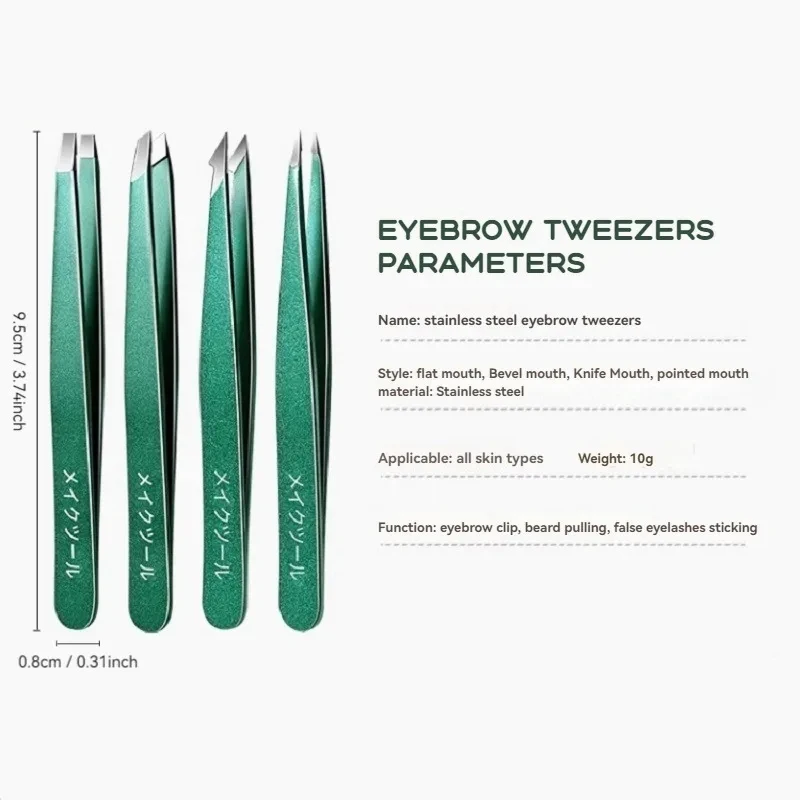 Augenbrauenzange aus Edelstahl, feiner Haarentferner, spezielle geneigte Augenbrauenzange für Schönheitssalons, Werkzeuge zum Entfernen von Make-up