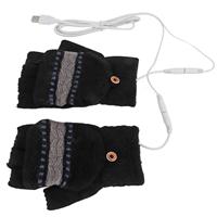 USB Heated Fingerless Gloves Warmers for men Electric Knitting Hand Warmers for Typing and Sports Activities