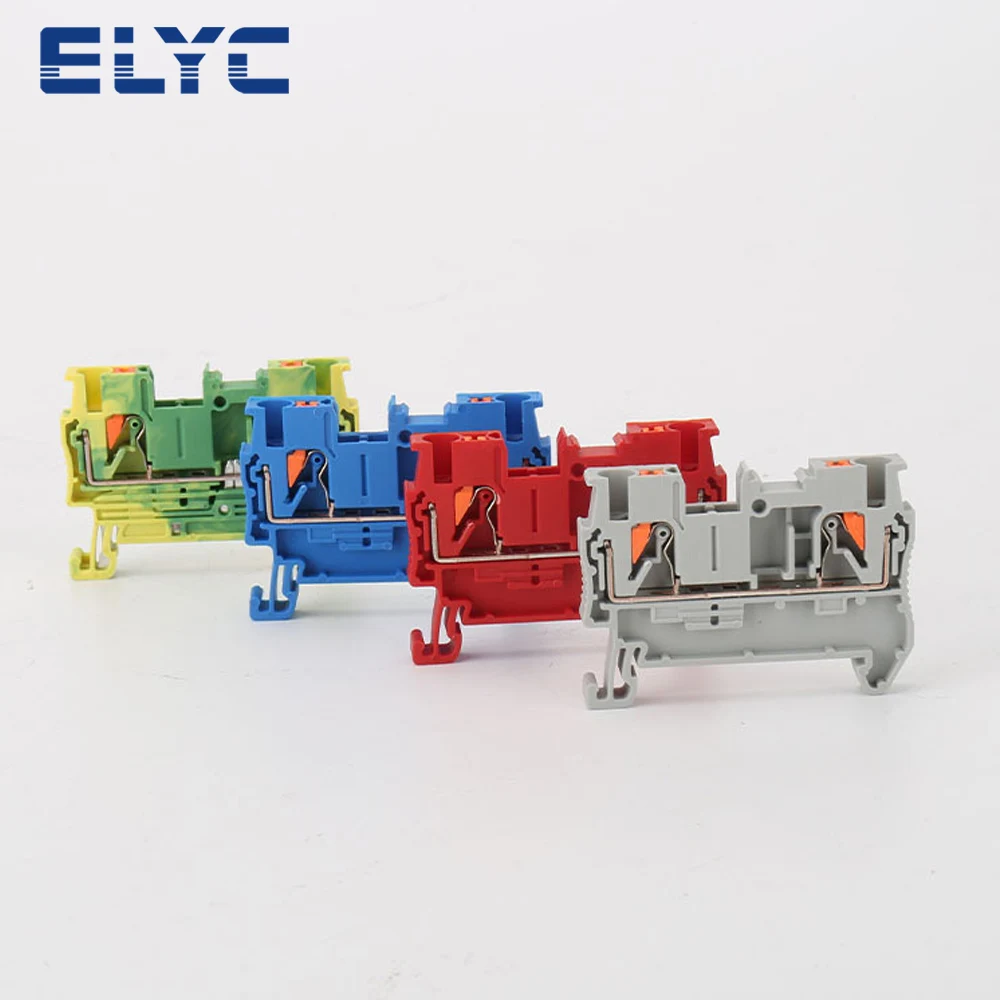 100PCS PT2.5 Push-In Termin Spring Plug Cable Screwless Electrical 2.5mm NS35 DIN Rail Terminal Block PT 2.5