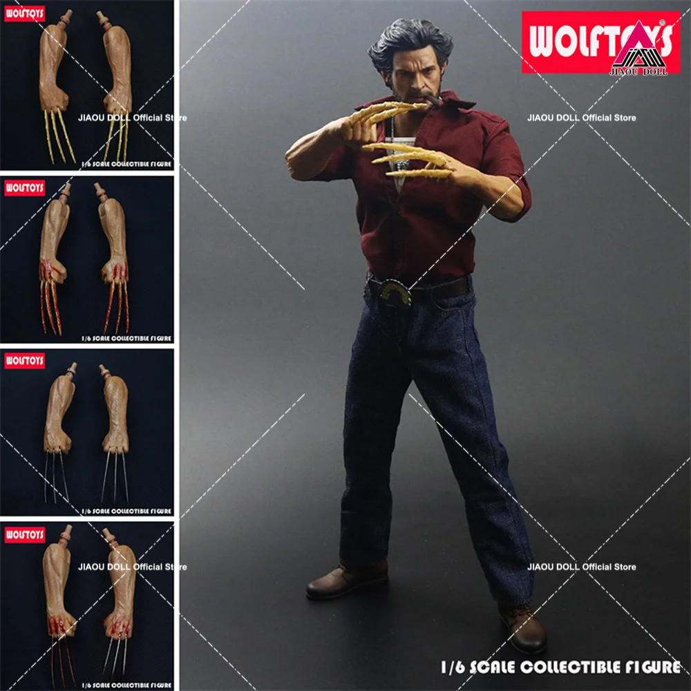 WOLF TOYS 1/6 Logan Head Sculpt Claw Shirt Jeans Clothes Model Fit 12'' AT012 AT017 Male Soldier Action Figure Body Dolls