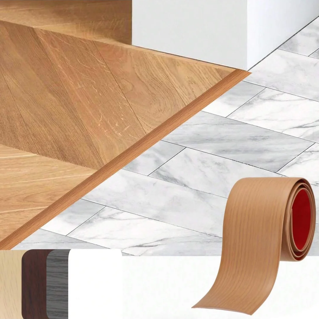 

1 шт., 1 м x 7,6 см, переходная полоса для пола с деревянным зерном из ПВХ - самоклеящаяся для надежного закрытия швов, идеально подходит для ремонта дома Pro