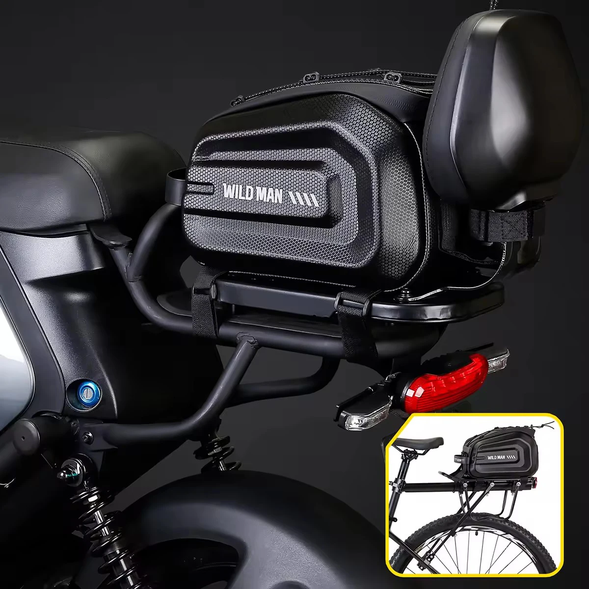 Biking Bike Rear Seat Bag, Double Water Resistant, Zipper, Bicycle Trunk Pannier4L Capacity Waterproof Backseat Carrier Cargo Po