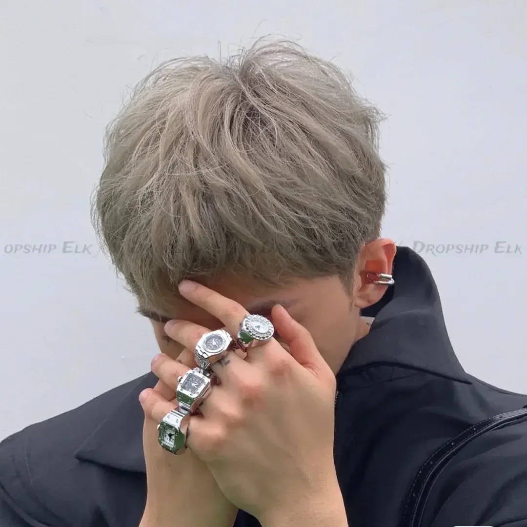 خمر الشرير الكوارتز فنجر ووتش الدائري للنساء الرجال زوجين خواتم الساعات الرقمية مرونة بسط فنجر الفرقة خاتم ساعة