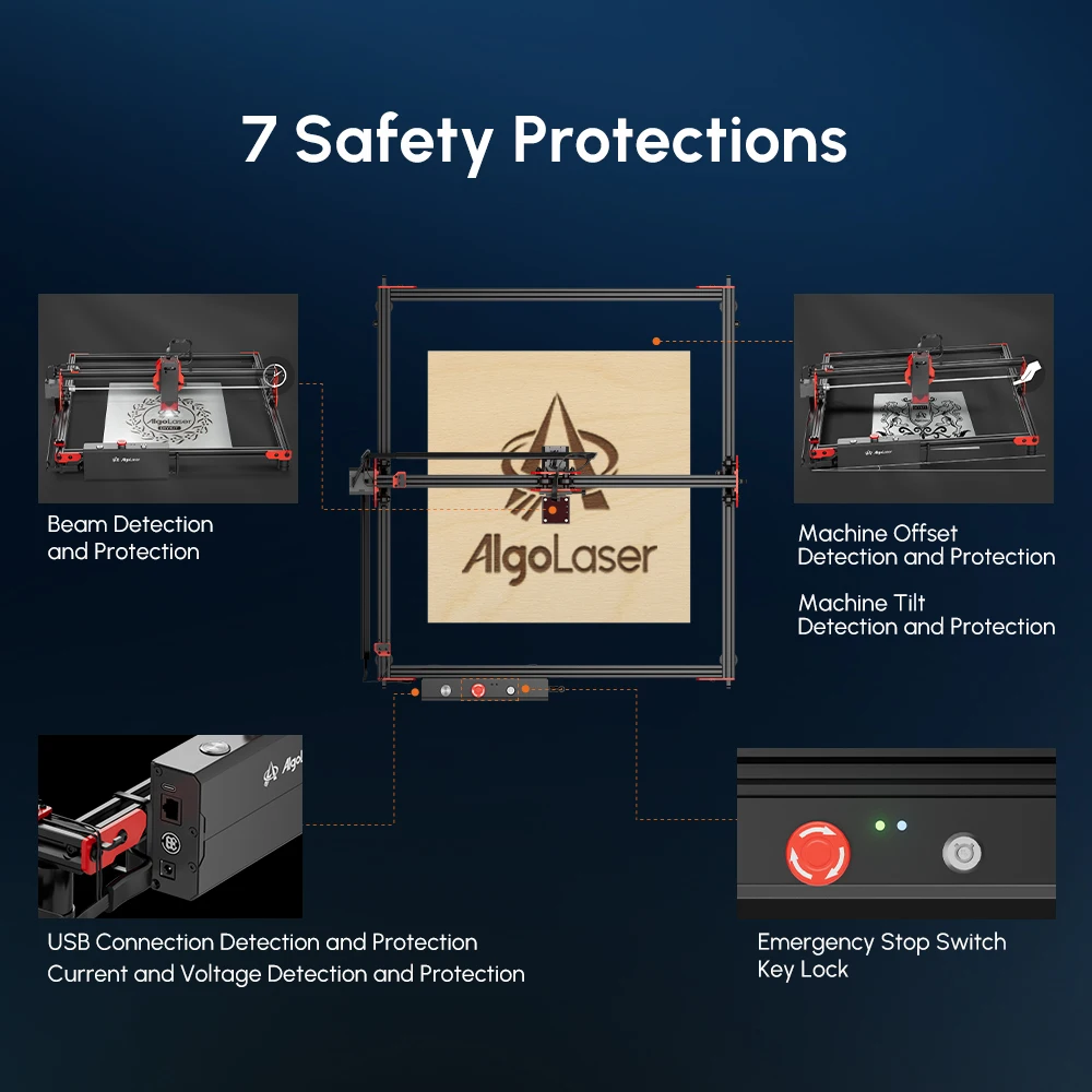 AlgoLaser 10W Laser o dużej mocy maszyna do grawerowania Wifi sterowanie Off-line metalowe szkło CNC do obróbki drewna frez do grawerowania