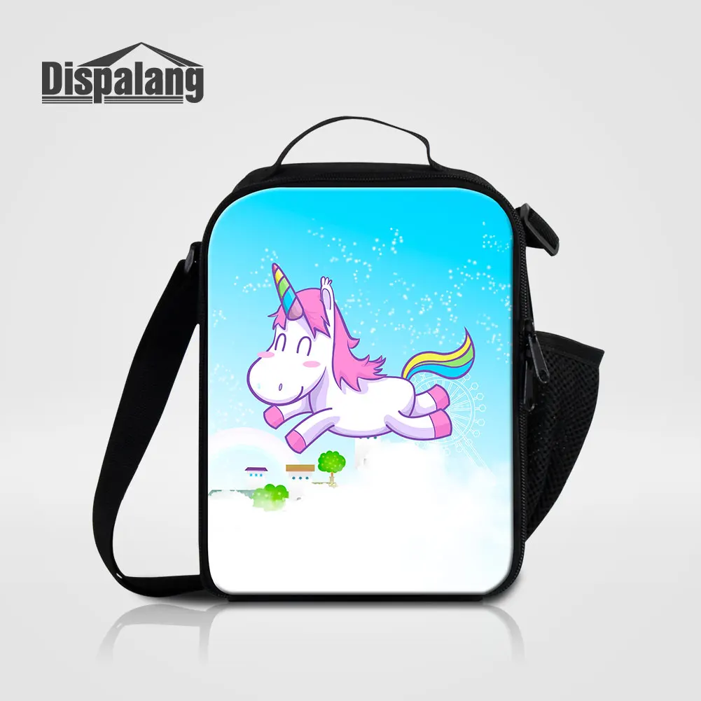 Dispalang Women Small Lunch Bag For Office Cute Unicorn Messenger Lunch Cooler Bags For Girls Portable Food Lunch Box For School