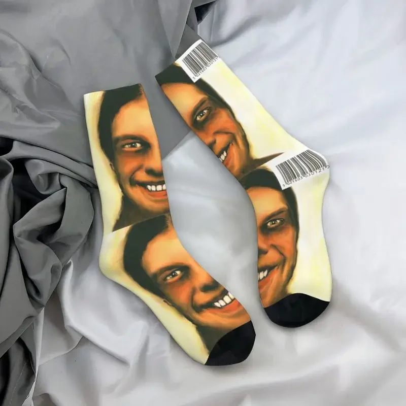 Novelty Mens Aphex Twin Novelty Street Style Socks Unisex Comfortable Warm 3D Printing Electronic Music Artist Crew Socks