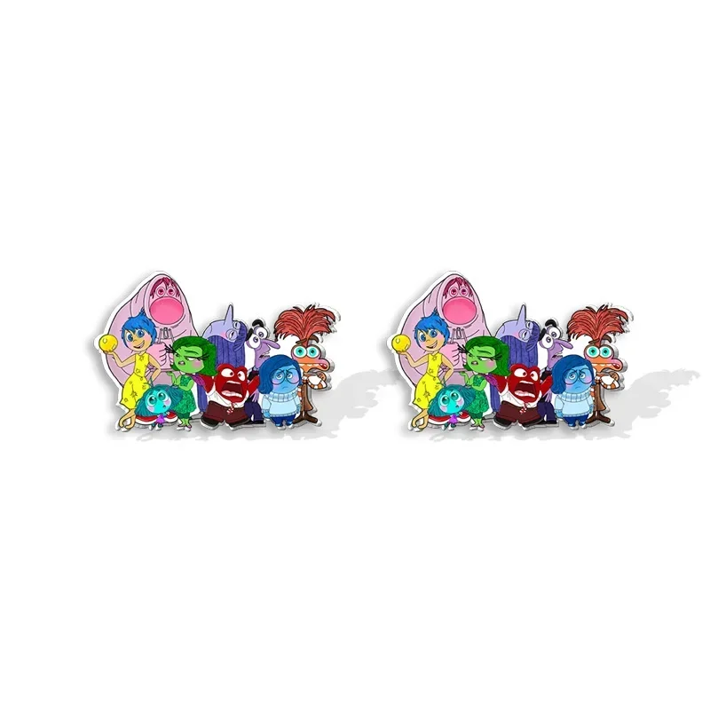 Disney Inside Out 2 Earrings Girls Anime Kawaii Cute Inside Out Series Anxiety Envy Sadness Fashion Jewelry Stud Earrings Gifts