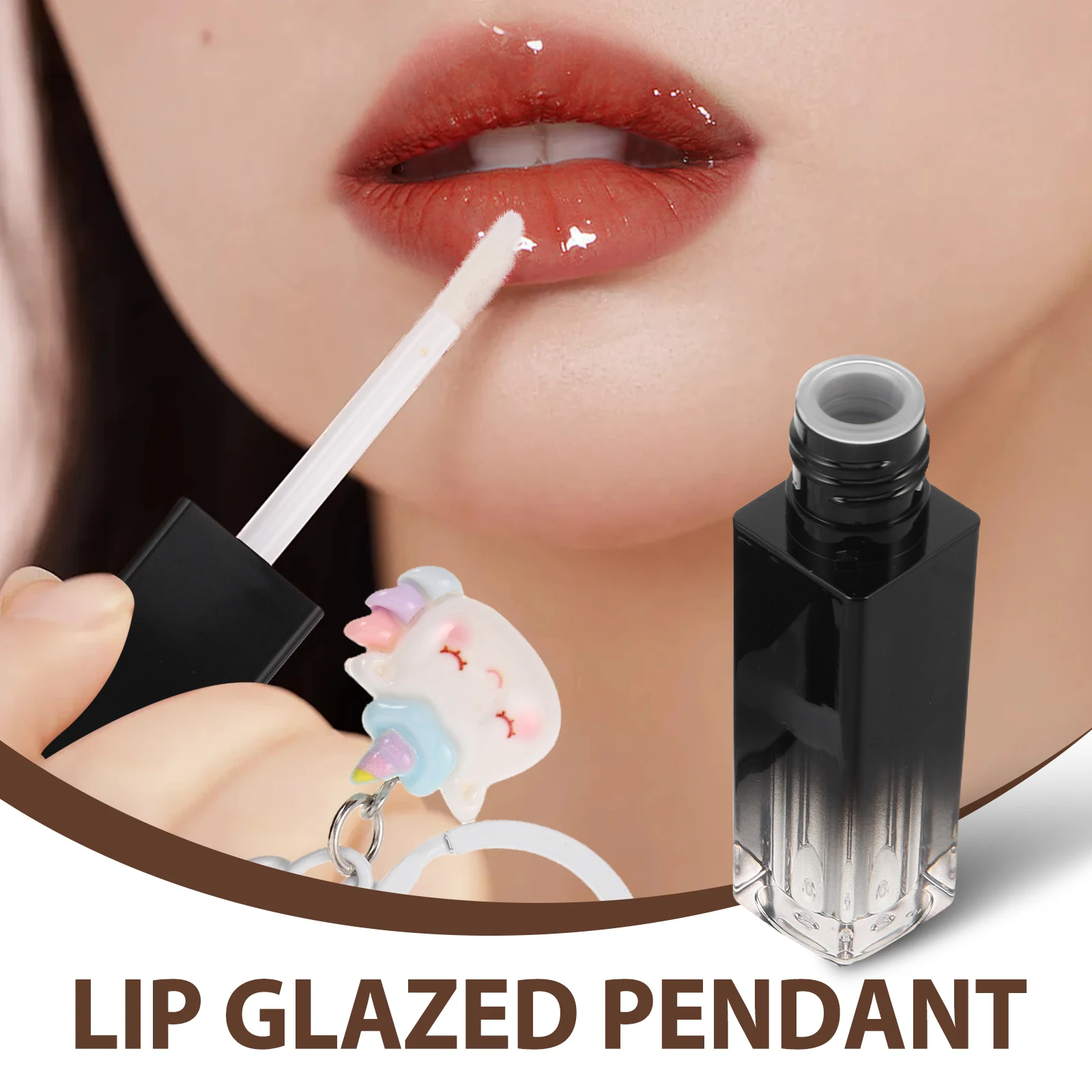 4 قطعة 3 مللي أنابيب ملمع الشفاه الفارغة إعادة الملء تصميم متدرج مع سلسلة المفاتيح لطيف حاوية محمولة DIY بها بنفسك بلسم الشفاه ماكياج النساء #5