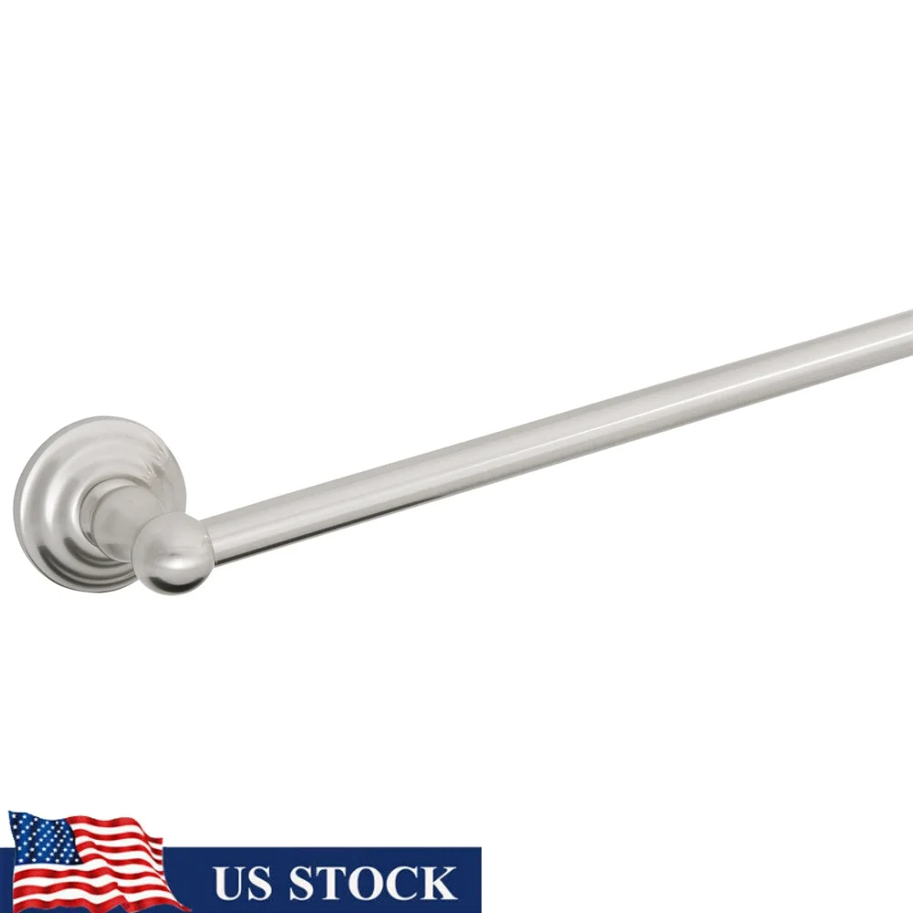 

Настенный держатель для полотенец 30-дюймовый атласный никель Бар для ванной комнаты Прочная латунная цинковая конструкция Легко устанавливаемые якоря Классический дизайн