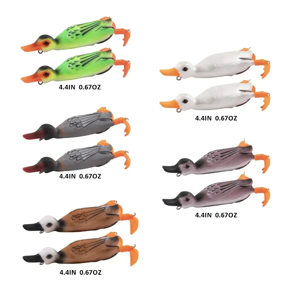 

Goture Double Propeller Flippers 5pcs 10pcs Duck Fishing Lure Water Wobblers Silicone Soft Bait Artificial Bass Fishing Tackle