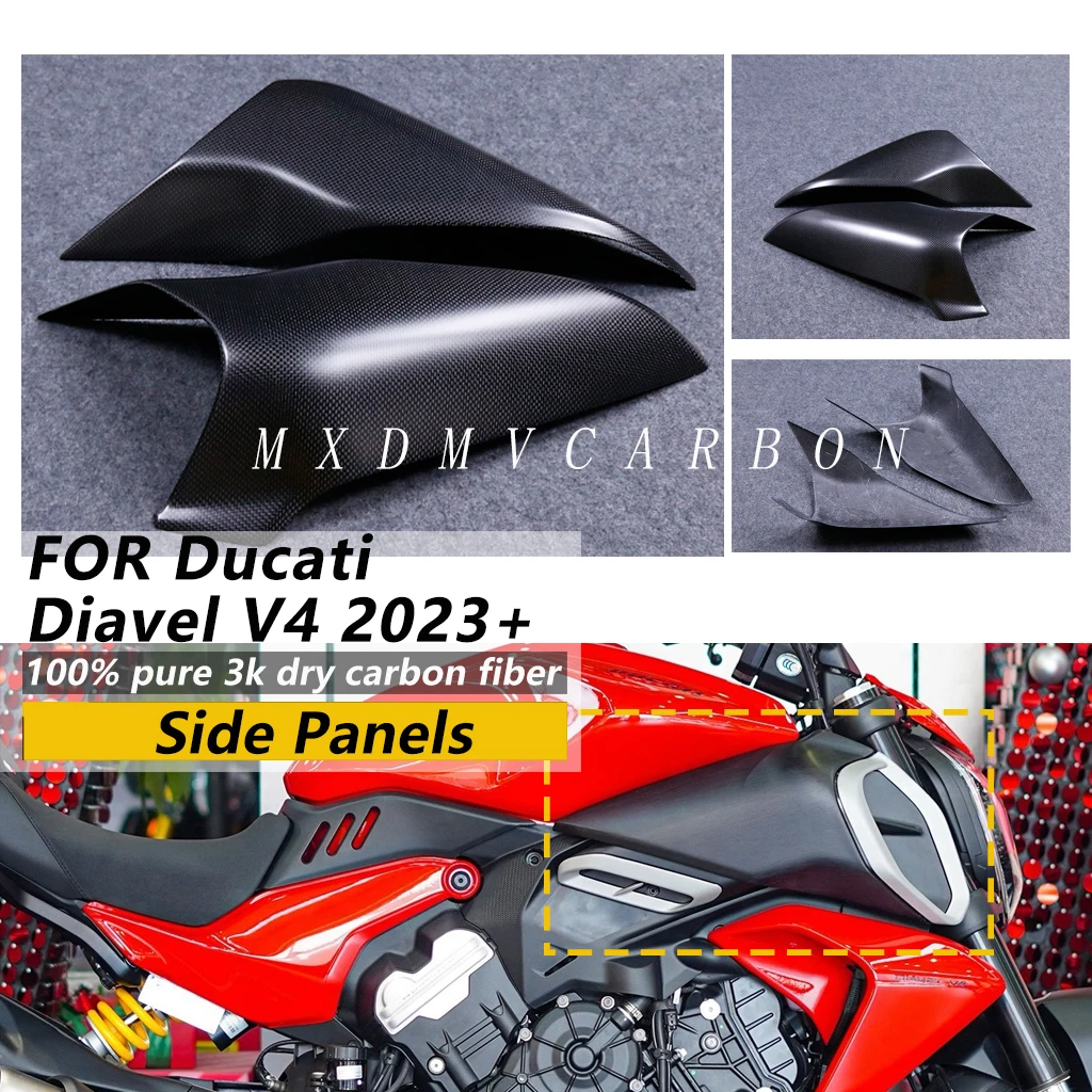 For Ducati Diavel V4 Diavel-V4 2026 2025 2024 2023 Motorcycle Parts 100% 3K Dry Carbon Fiber Body Side Panels Fairing Kits