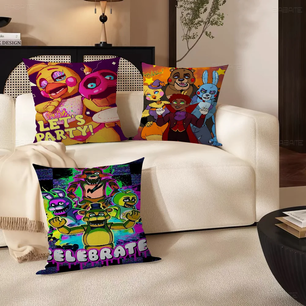 FNAF Five-nights-At-Freddys Pillow Case Cushion Cover Car Throw Pillow Case For Sofa Car Christmas Gift 40x40cm 45x45cm