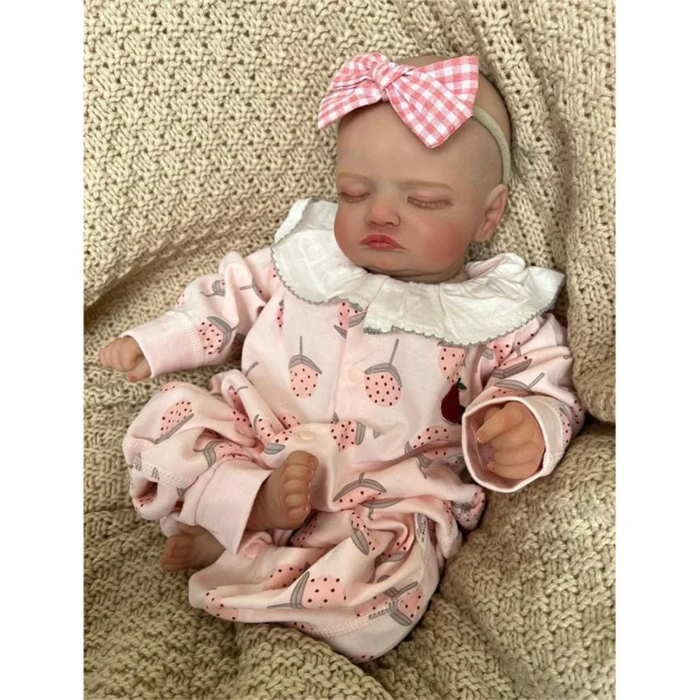 

48CM Already Painted Bebe Reborn Dolls Rosalie Newborn Sleeping Baby Lifelike Baby Dolls Sweet Baby 3D Skin with Visible Veins