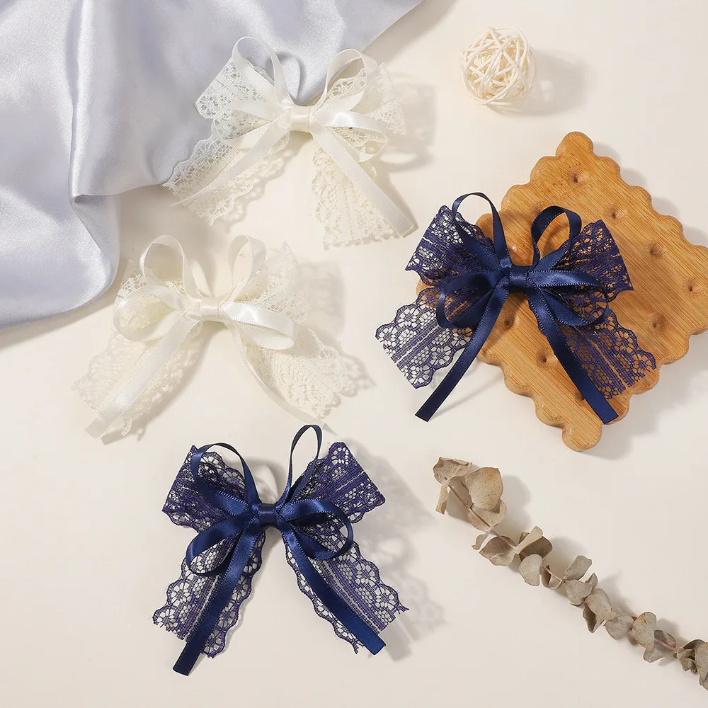 Arcs arcs-en-ciel 2 pièces, jolies pinces à cheveux en dentelle pour filles, épingles à cheveux Lolita, Barrettes, couvre-chef pour enfants, accessoires pour cheveux