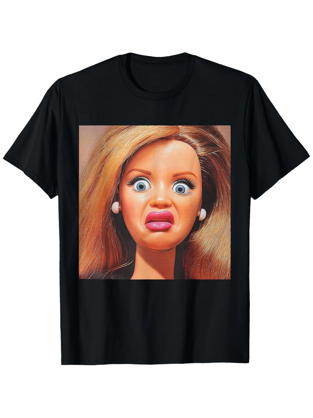 Sommerliches lustiges Puppen-Gesicht-T-Shirt für Jungen und Mädchen – Humorvolles und satirisches Geschenk für Kinder, Babys, Jugendliche, Männer und Frauen – Neuheit Hip Hop Y2K Harajuku – Detail 7