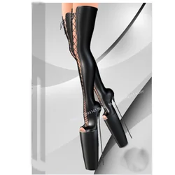 Black Hollow Lace Up Platform Boots Thin High Heel Peep Toe Fashion Sexy Cool 2024 Winter Big Size Woman Shoes Zapatillas Mujer