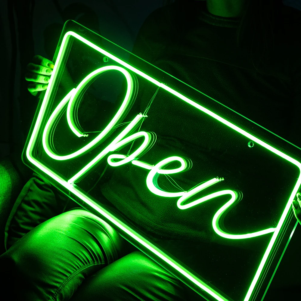 Светодиодная неоновая вывеска Open Welcome на заказ, бизнес-бар, ночник, домашний декор стен, украшение для магазина, ресторана, персонализированная светодиодная вывеска