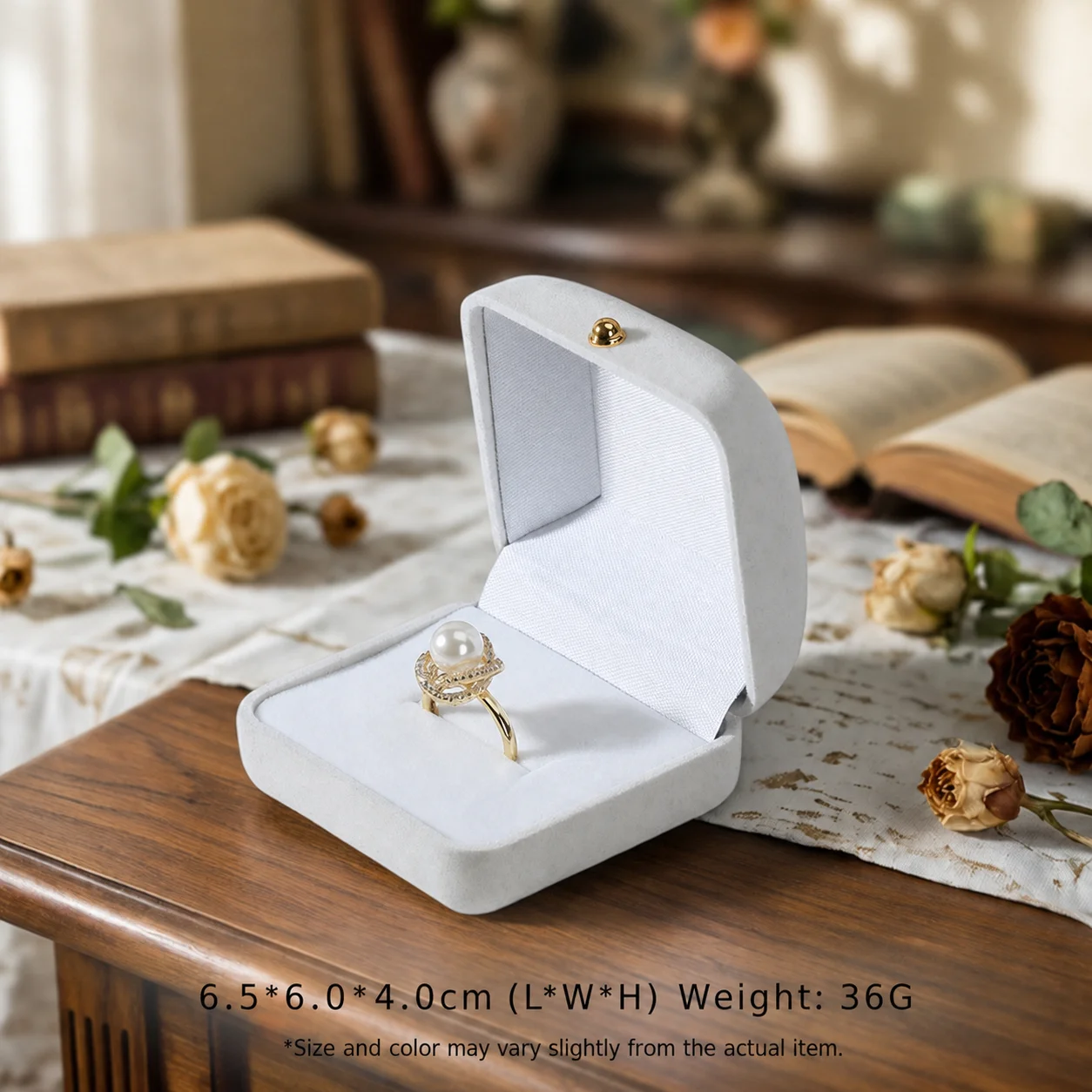 Bracelet Pendant Box Elegant Ring Earring Box Pu Jewelry Case Light Luxury Velvet Flocked Box For Engagement Retail Display