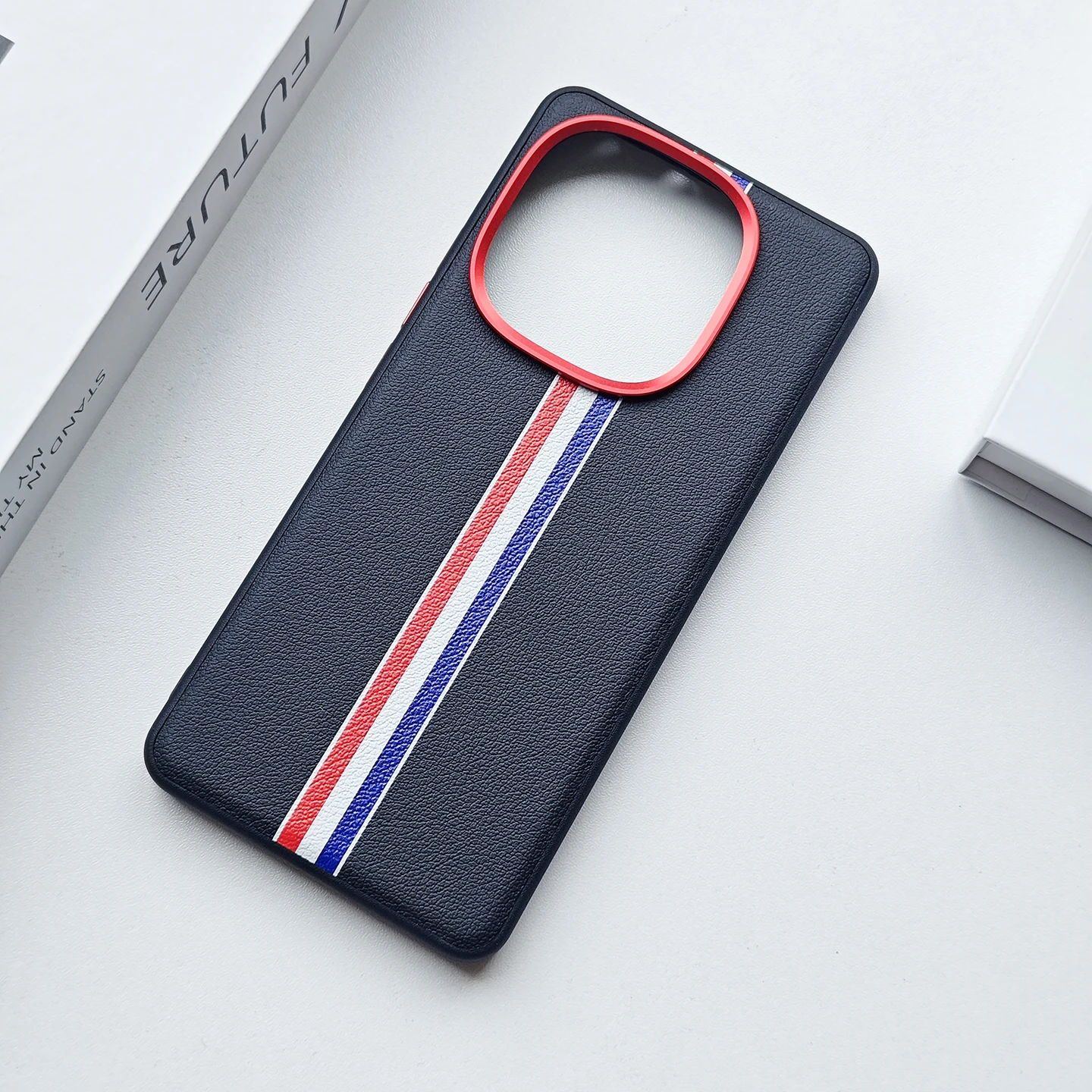 Funda de teléfono a rayas de tres colores para Vivo iQOO Z10 Turbo Pro Y300 GT, funda resistente a prueba de golpes de cuero PU de lujo a la moda para iQOO 13