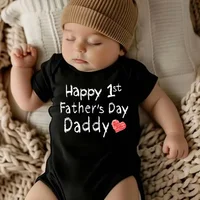 Happy 1st Father's Day Baby Bodysuit 100% Cotton Romper Gift for Daddy
