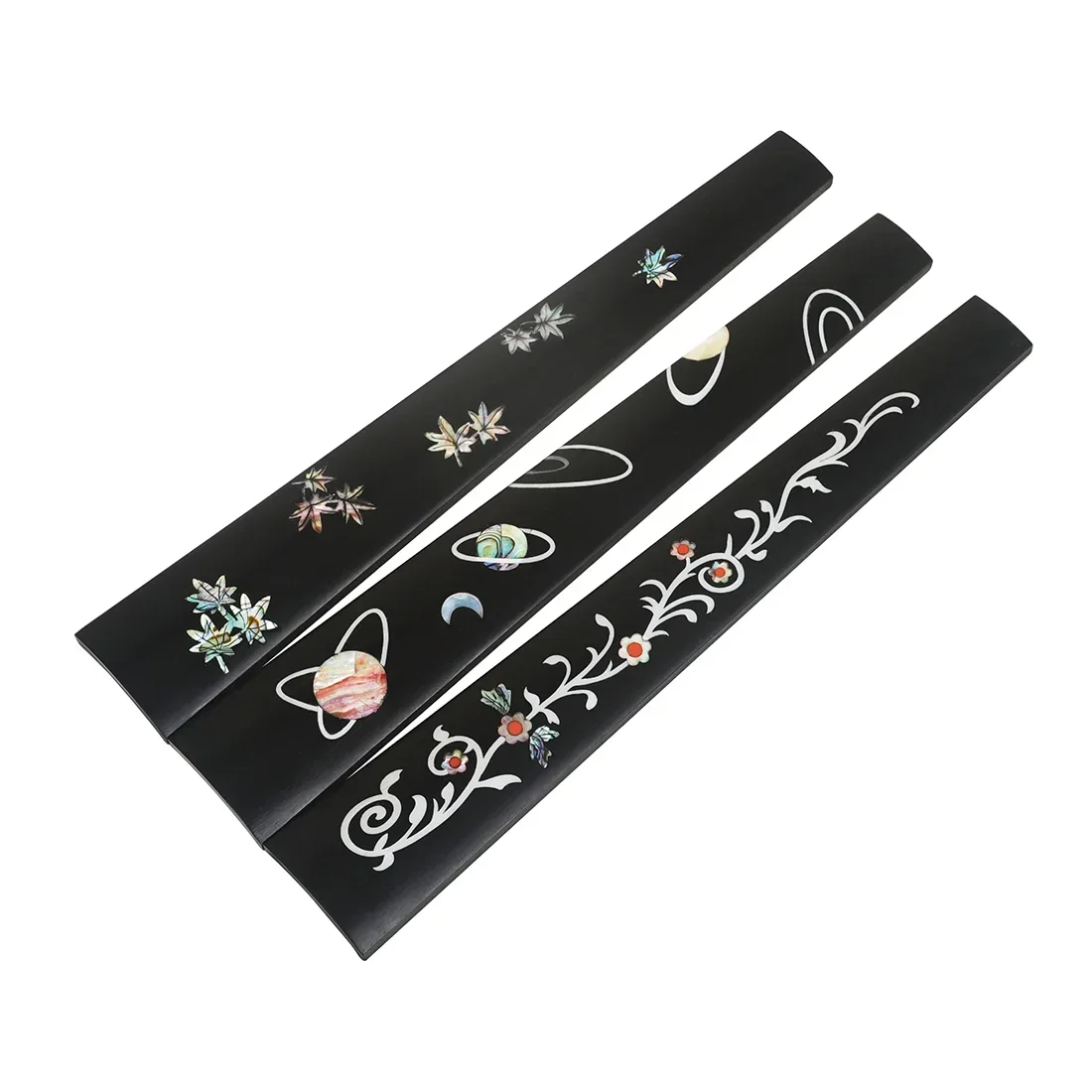 4/4 Violin Fingerboard Ebony Board Colourful Patterns 27cm Colourful Shells With Hand Inlaid Carvings Violin Pluck Accessories