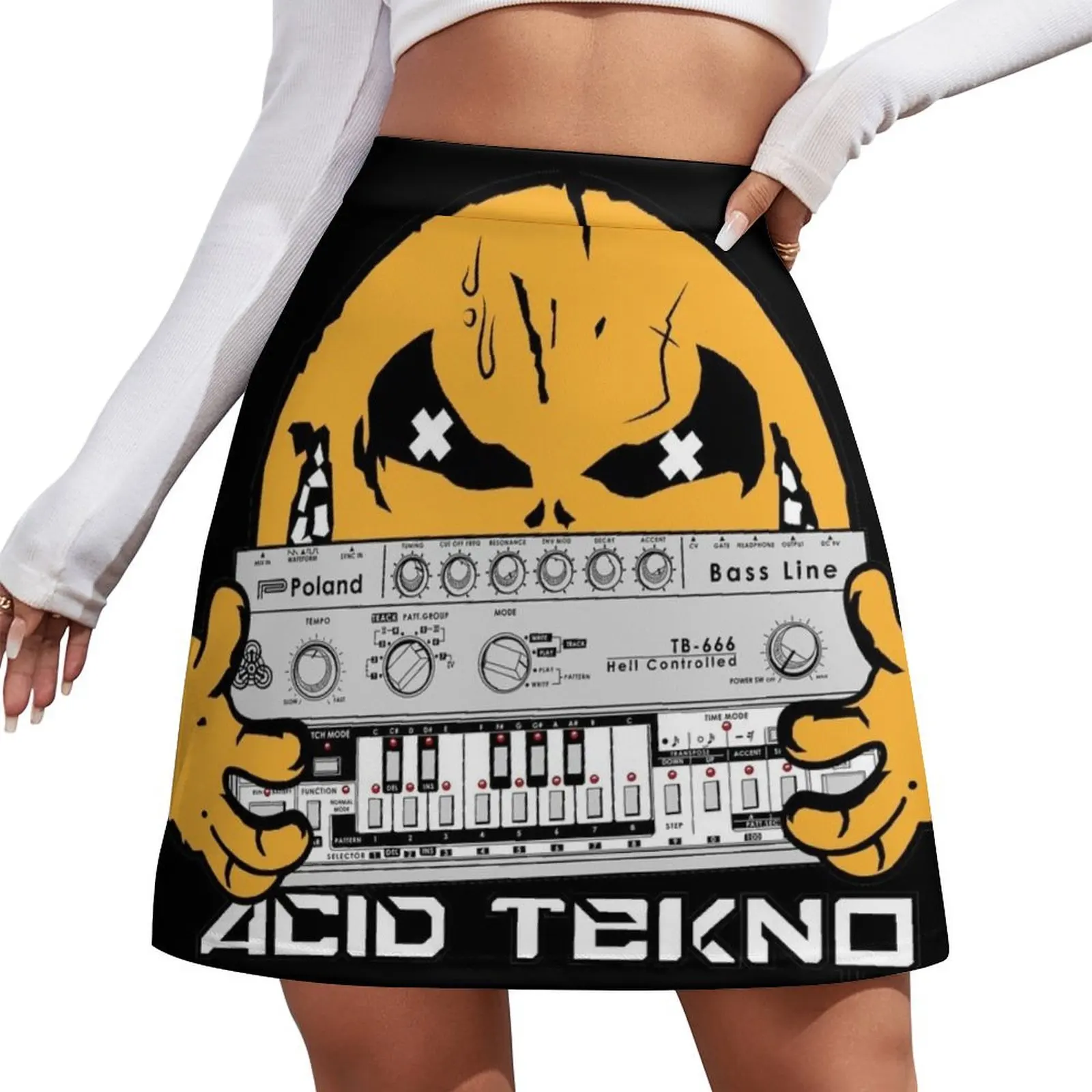 

acid tekno Mini Skirt Short skirt woman Women's dress modest skirts for women summer clothes