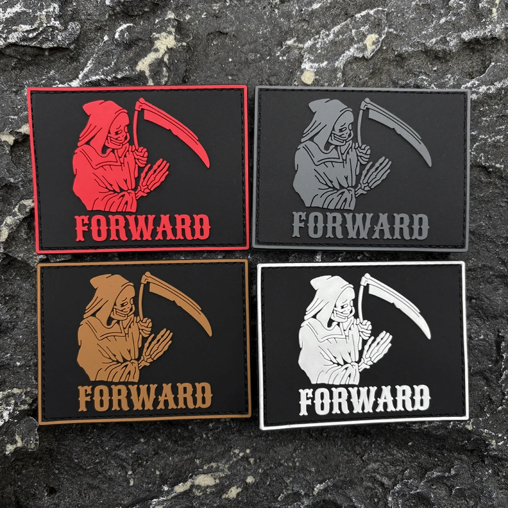 Rectangular Figure Silhouette Art Pvc Arm Badge High-Quality Pvc One-Piece Patch Clothing Decoration Badge Patch Glow-In-The-Dark with Fleece Backing