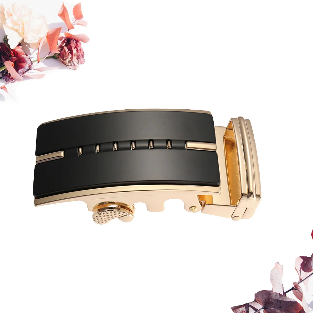 مشبك حزام أوتوماتيكي مصنوع من خليط معدني أسود متين ومقاوم للخدش للرجال على طراز الأعمال وإبزيم فريد من نوعه للمناسبات الرسمية #3