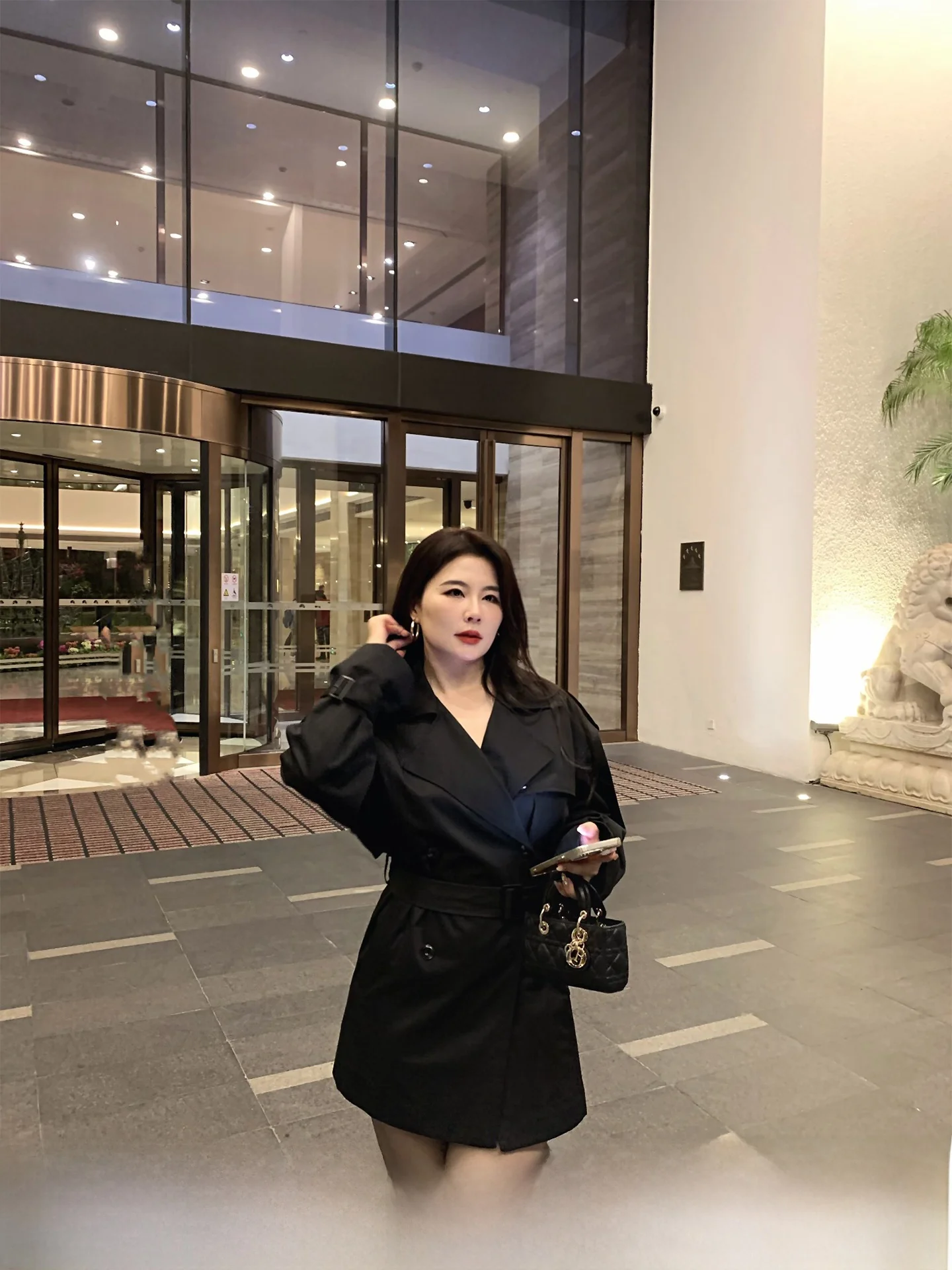 

Классическое удлиненное пальто больших размеров с двубортной застежкой, свободного кроя, осеннее, новинка, в корейском стиле, для повседневной носки, ветровка, верхняя одежда