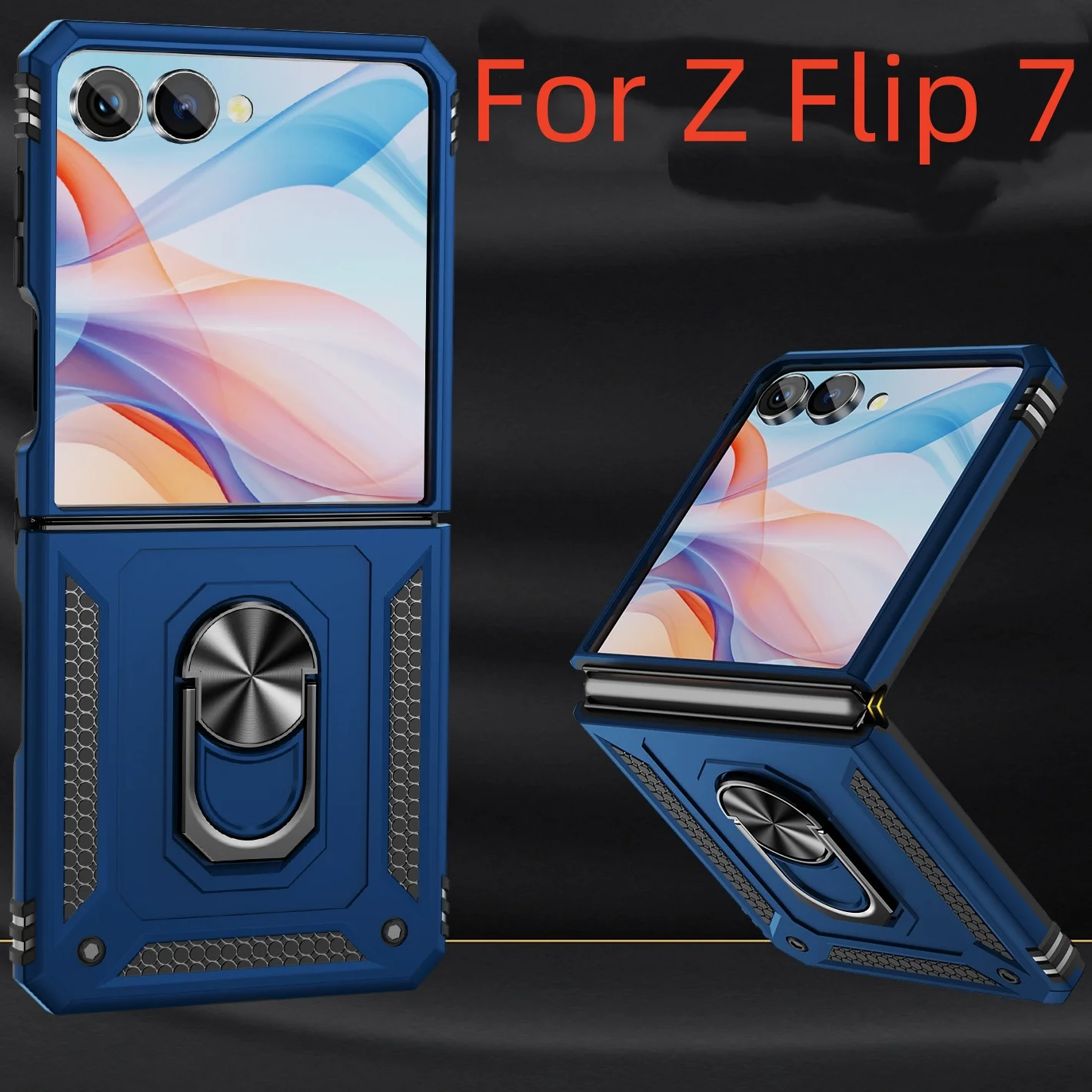 Case for Samsung Galaxy Z Flip 7 Military Grade Shockproof Cover with Ring Magnetic Heavy Duty Rugged Protective