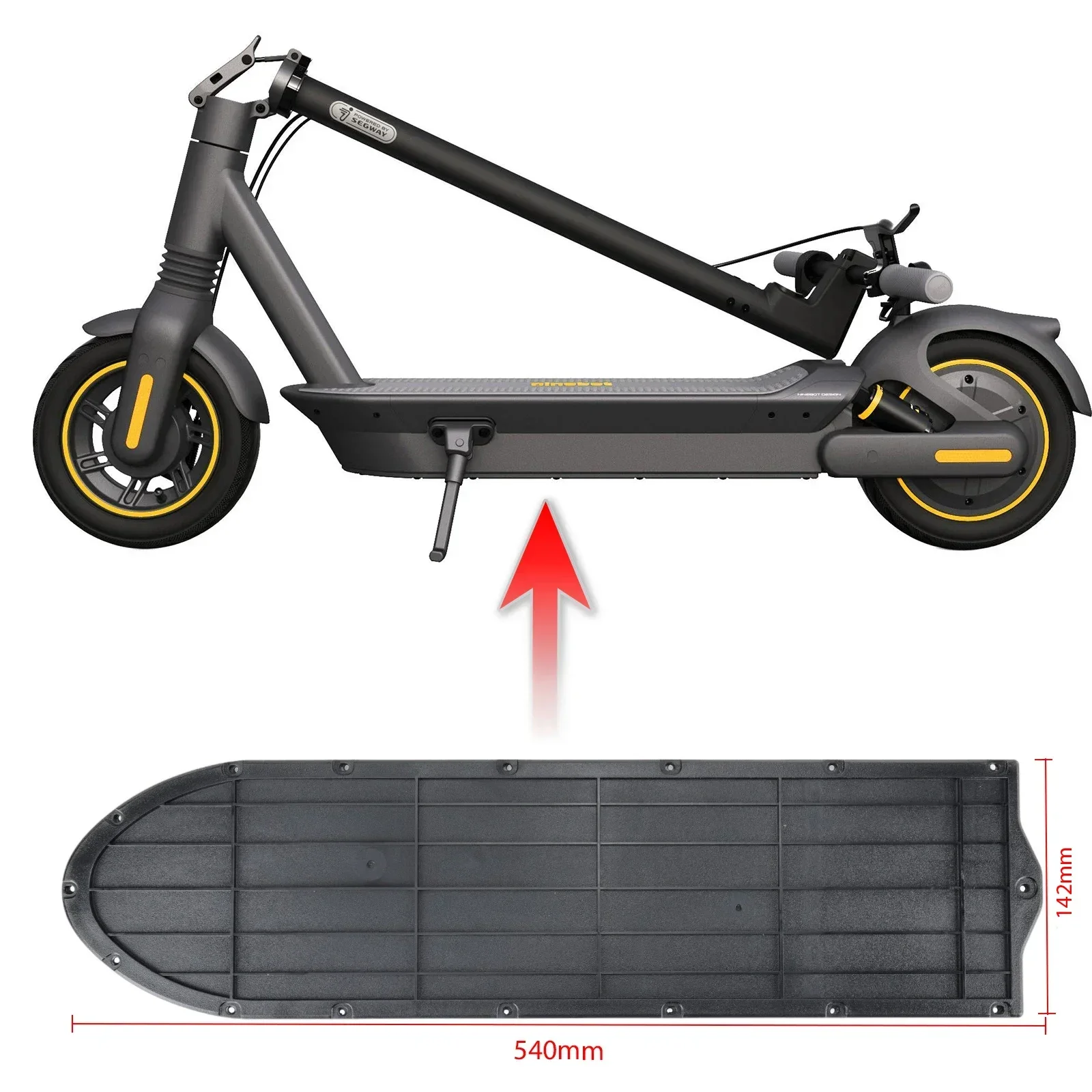 Battery Compartment Bottom Cover for Ninebot MAX G2 G65 KickScooter Plastic Bottom Plate Cover With Waterproof Ring