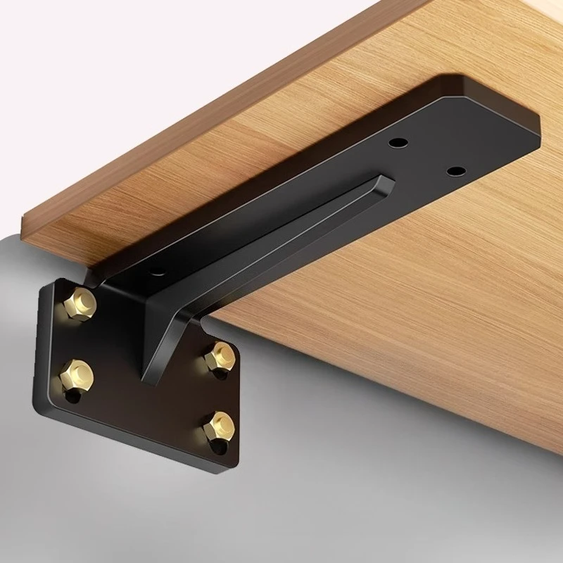 Stainless Steel Triangular Shelf Bracket Reinforced Metal Floating Shelf Support for Desk Storage Racks Hardware Accessories