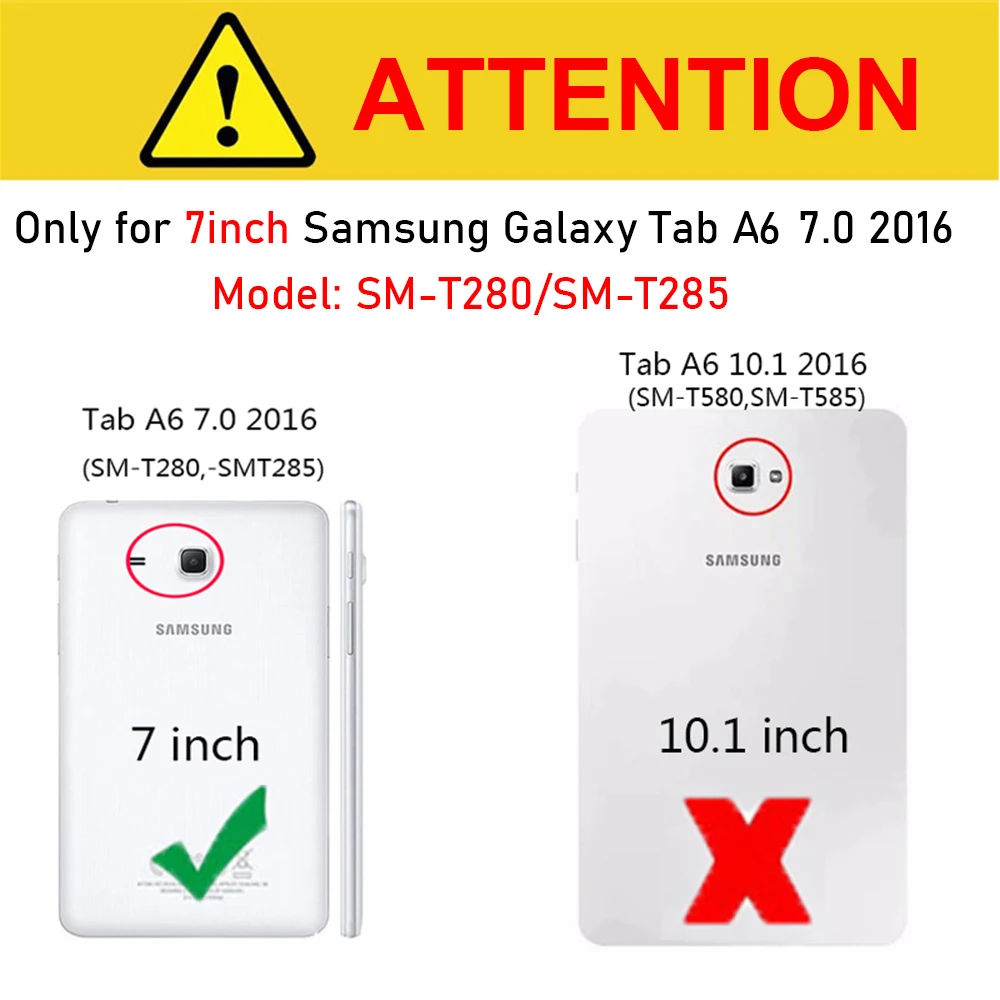 2Pcs/Pack Screen Protector for Samsung galaxy Tab A6 7.0 2016 Model SM-T285 HD 9H 0.3MM Tempered Glass for 7'' Samsung SM-T280