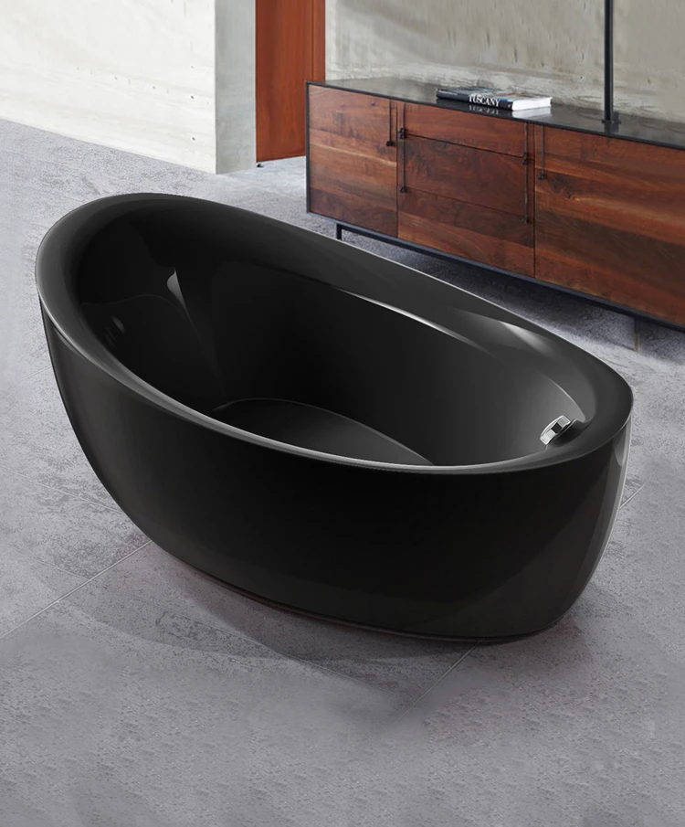 

Acrylic bathtub independent all black and red seamless integrated bathtub, 1.3m~1.8m