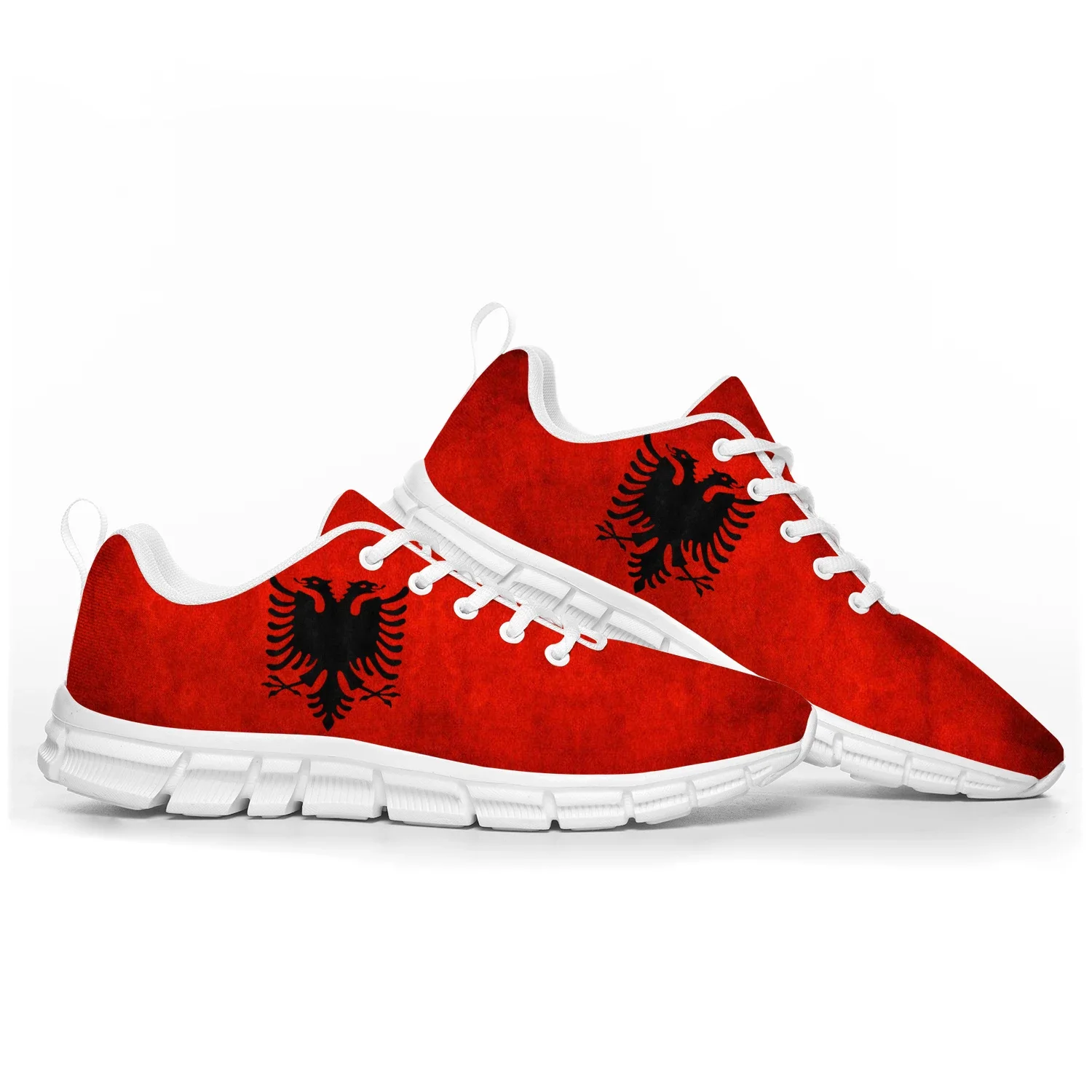 Zapatos deportivos con bandera de Albania para hombres, mujeres, adolescentes, niños, zapatillas casuales de Albania, zapatos de pareja personalizados de alta calidad