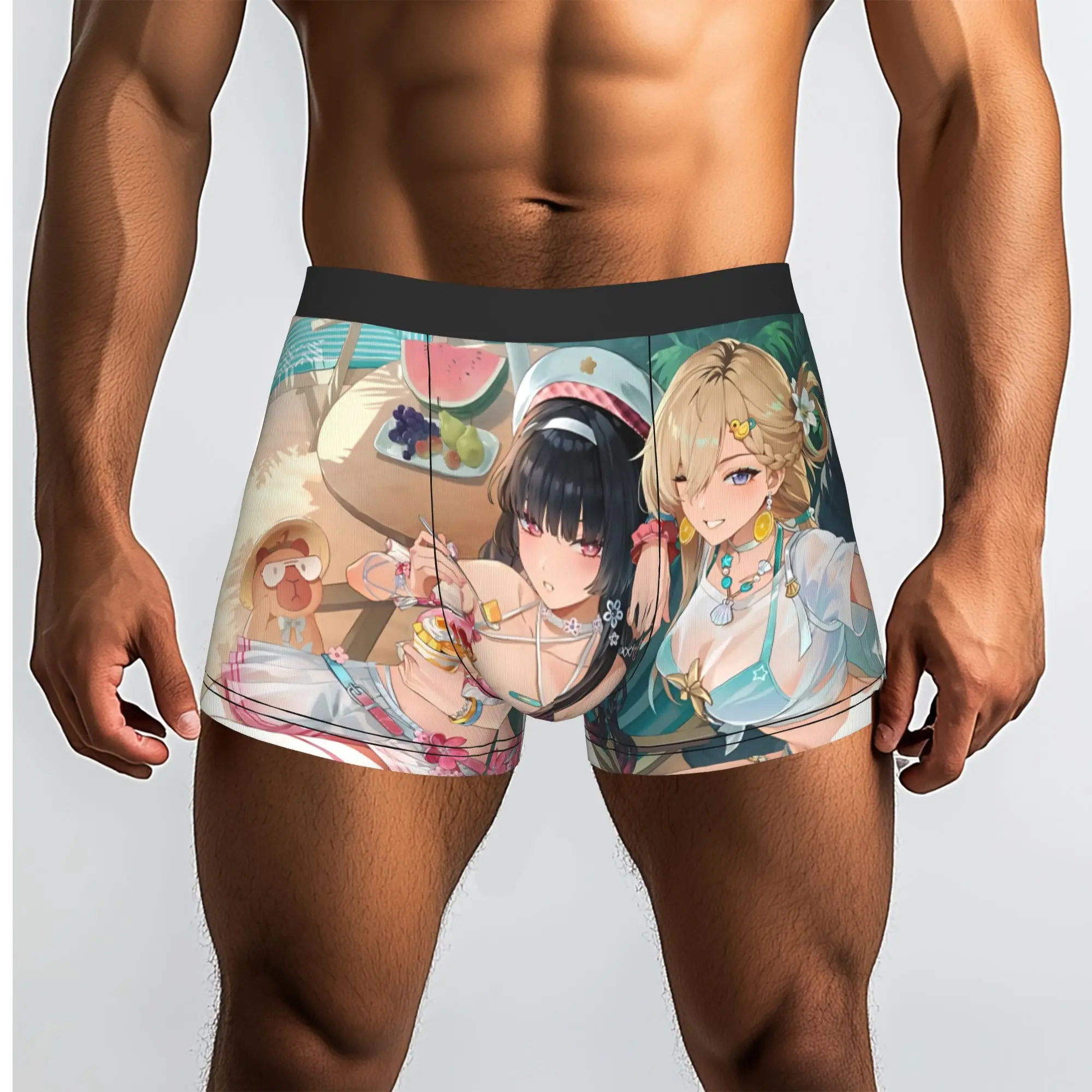 Popular Anime Game Theme Of Sexy Girls boxers  adults 18 plus Underpants Homme Panties Men's Underwear Print Shorts Boxer Briefs