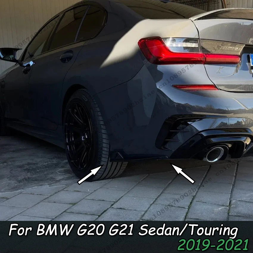Heckstoßstangen-Diffusor, Seitenschweller, Spoiler, Splitter, ABS, glänzend schwarz, Body-Kit für BMW 3er G20 G21 Limousine/Touring 2019–2021