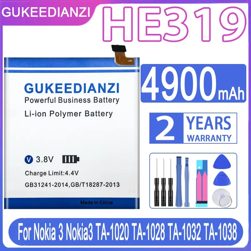 HE319 Battery For Nokia 2 6 3 8 N6 Model HE338 HE317 HE328 HE335 TA-1020 1028 1032 TA-1000 TA-1003 TA-1021