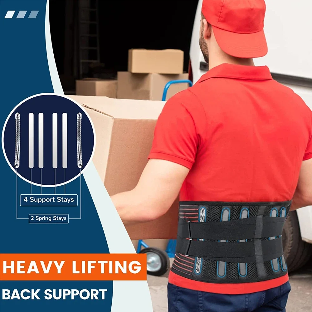 Adjustable Back Support Belt Waist Support Back Brace with Lumbar Pad - Sciatica Pain Relief,Anterior Pelvic Tilt,Weight Lifting