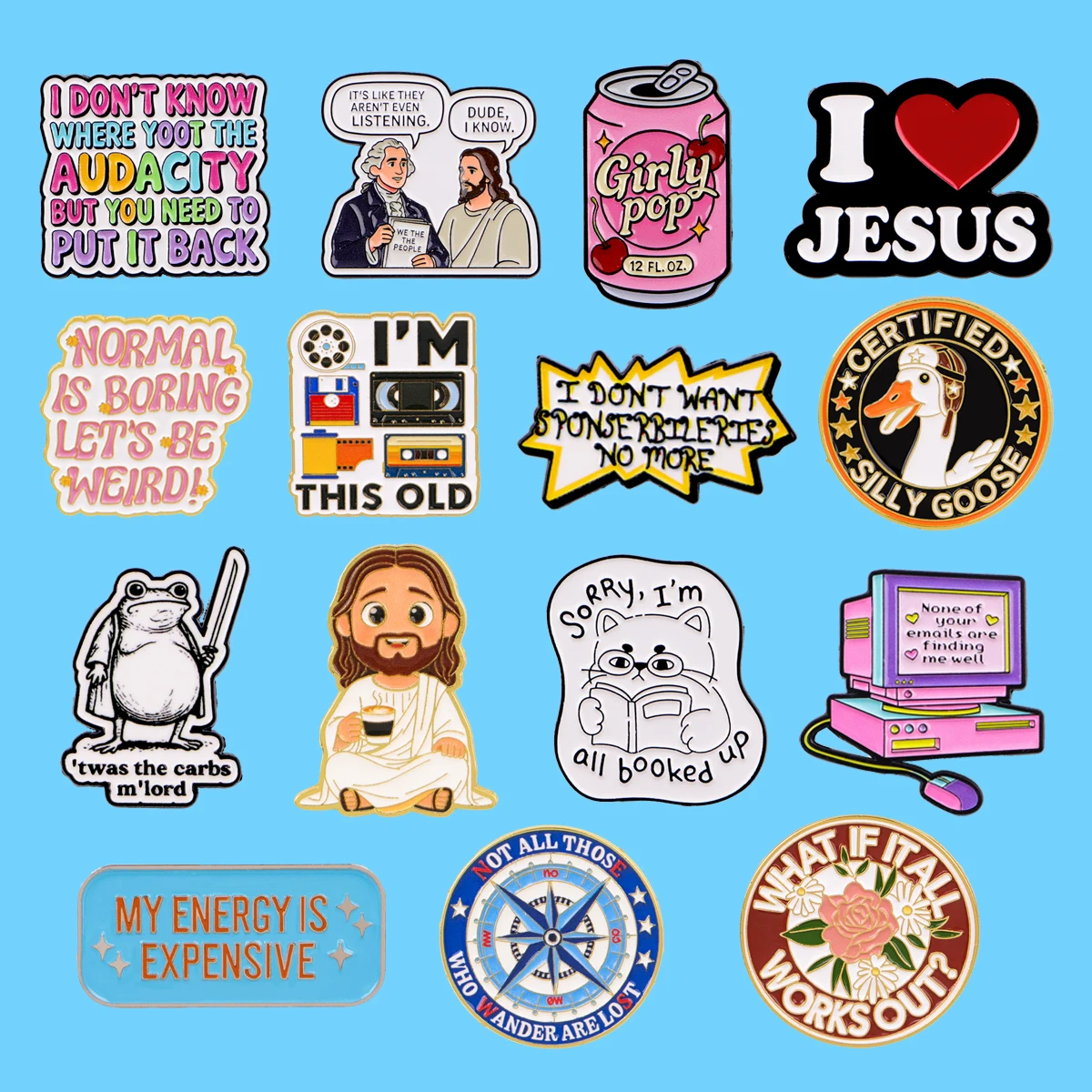 

I Love Jesus Funny "I'm This Old " Quotes Enamel Pin Cute Frog Duck Creative Metal Lapel Badges Punk Jewelry Gifts for Friends