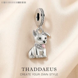 New Charm Pendant Corgi Dog 925 Sterling Silver Fashion Jewelry For Woman Cute Gift