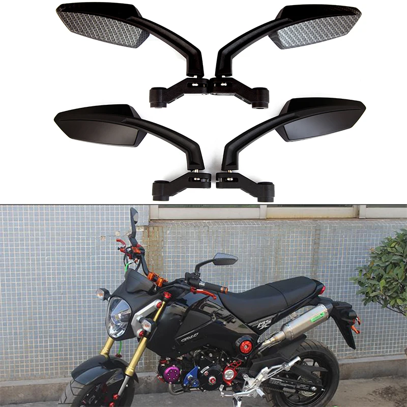 

2Pcs 8/10mm Motorcycle Rearview Mirror Scooter Motocross Rearview Mirrors Electrombile Back Side Convex Mirror Carbon Fiber